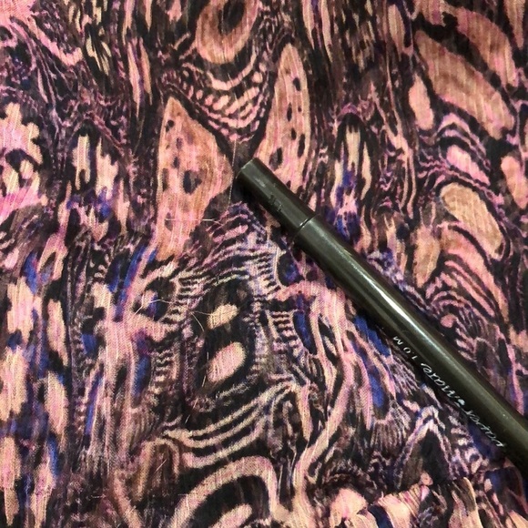 IRO Gilio Dress Size 4 Black Pink Purple Abstract Print Ruffle - Picture 11 of 11